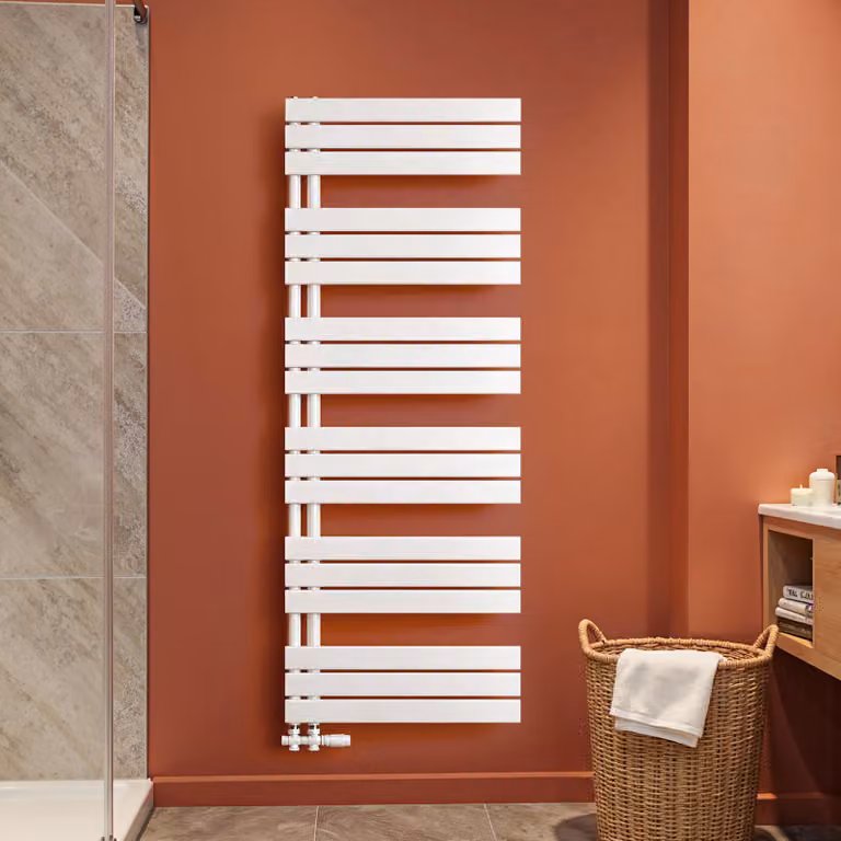 S'AFIELINA 1599x600mm Radiatore da bagno Radiatore per asciugamani Radiatore a pannello piatto per bagno Attacco laterale Bianco 958 Watt