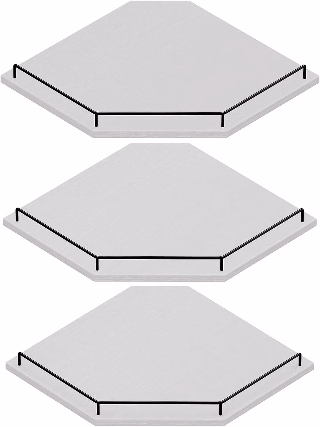 Scaffale da parete, 30 cm, 3 ripiani, in legno, bianco, per camera da letto