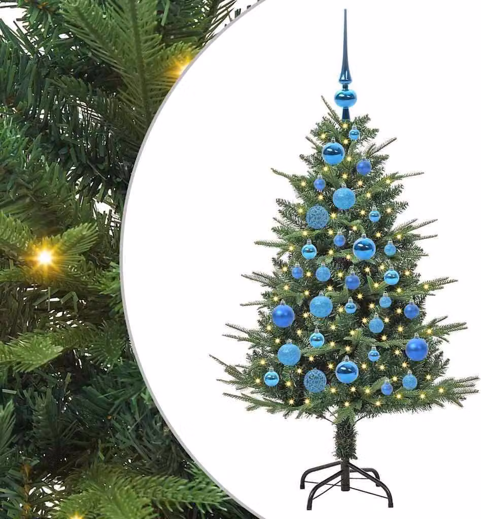 Albero di Natale artificiale preilluminato con pallina verde