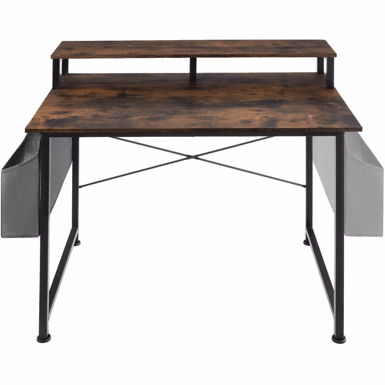 Scrivania da ufficio tectake in stile industriale marrone con struttura a X e piano in MDF laminato L: 120 cm, P: 60 cm, H: 75 cm – 1