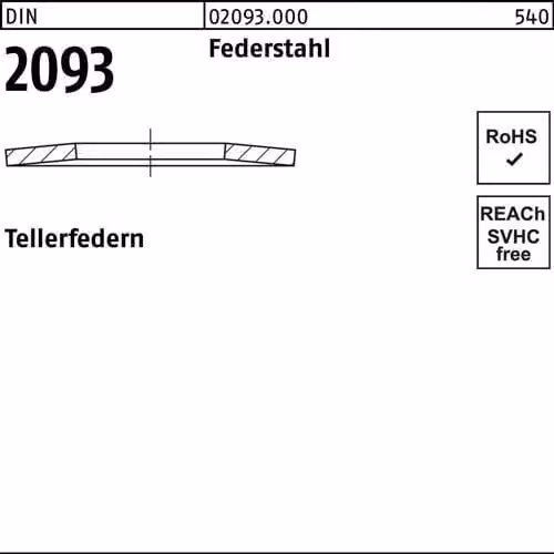 Molle a tazza Reyher DIN 2093 pz. 20 x 8,2 x 1,0 020930000200810 (200 pz.)
