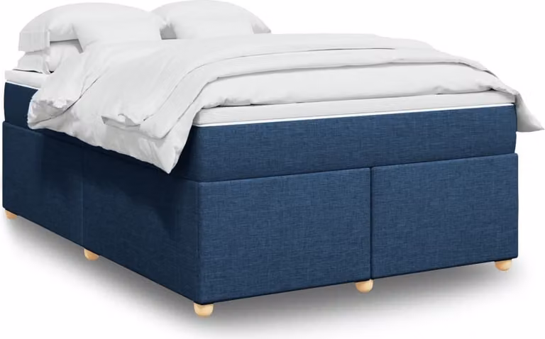 Maison Exclusive - Giroletto a Molle con Materasso Blu 140x200 cm in Tessuto