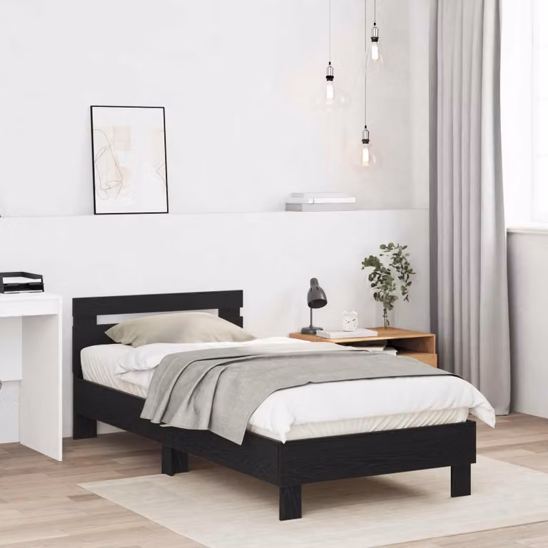 Struttura del letto moderna vidaXL in legno nero L 200 x L 80 x H 85 cm