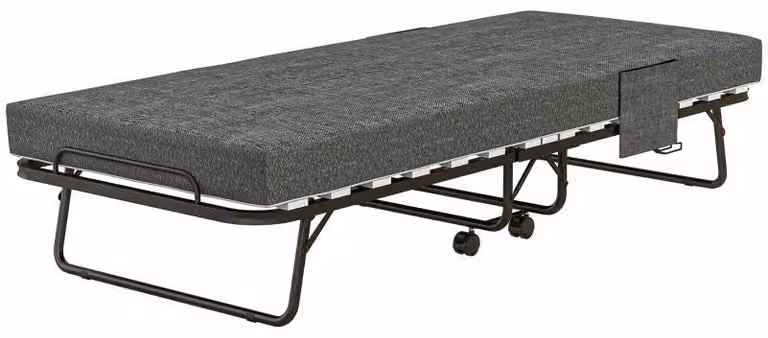 Letto pieghevole, divano letto, letto per ospiti, divano letto con tasche laterali, materasso, grigio scuro