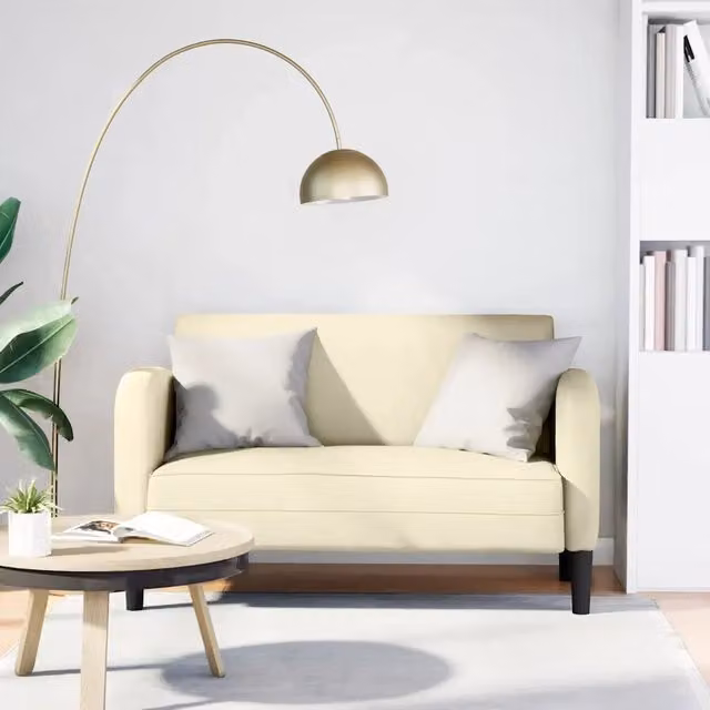 Divanetto moderno vidaXL color beige per soggiorno L: 124 cm, P: 70 cm, H: 67 cm