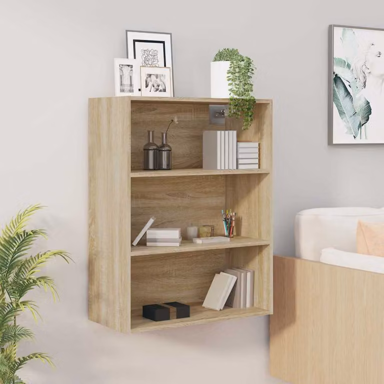Armadietto Pensile a Parete vidaXL in Rovere Sonoma, Colore Marrone, L: 69,5 cm, P: 32,5 cm, H: 90 cm
