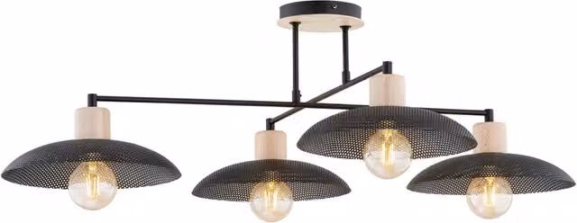 Lampadario Minimal Ramachandra Acciaio Nero 4 Luci E27