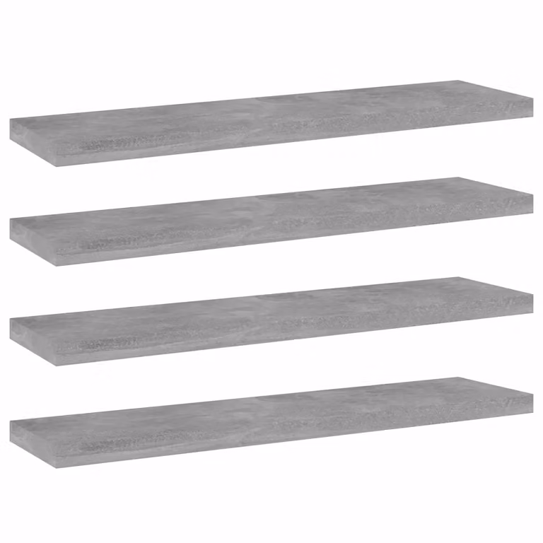 Set di 4 ripiani per libreria da parete vidaXL in legno multistrato, colore grigio, L 40 cm x P 10 cm x H 1,5 cm