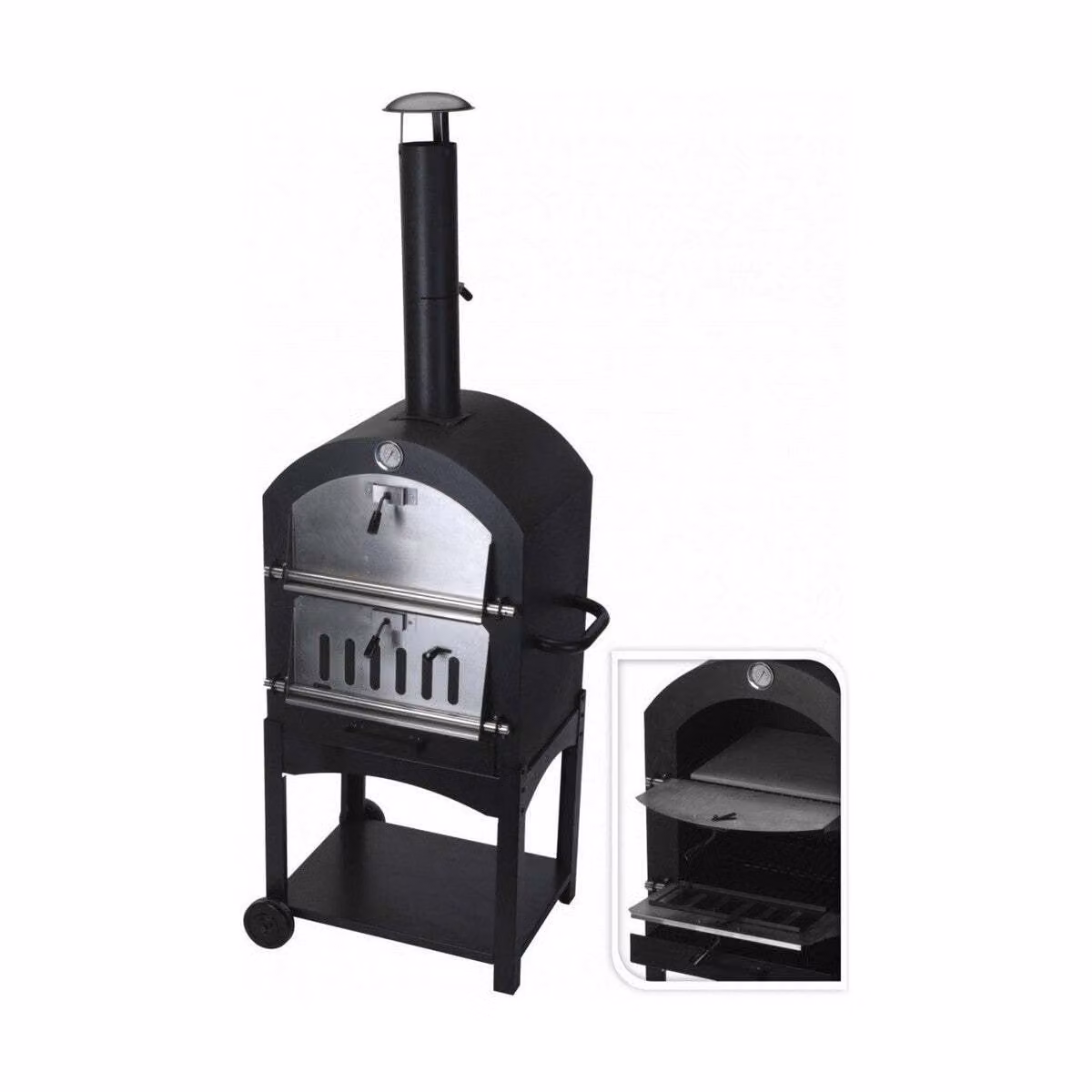 VAGGAN 3-in-1 BBQ grill, affumicatore, forno per pizza