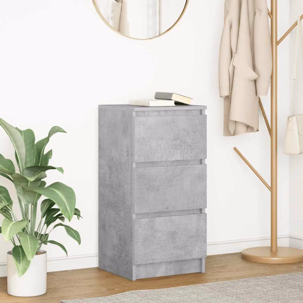 Credenza vidaXL in legno multistrato e MDF Grigio Cemento, sospesa, L 37,5 cm x P 35 cm x H 76 cm