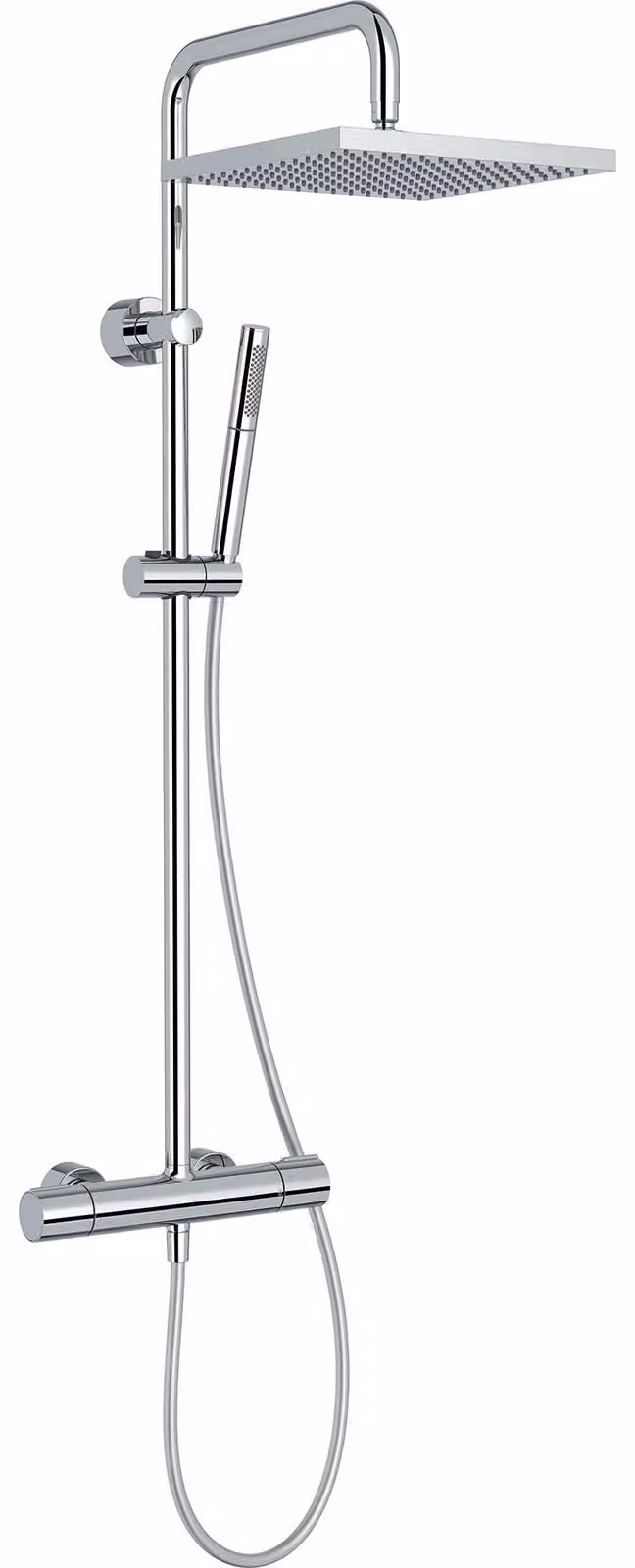 Colonna doccia termostatica, soffione da 28 cm, cromata, rettangolare