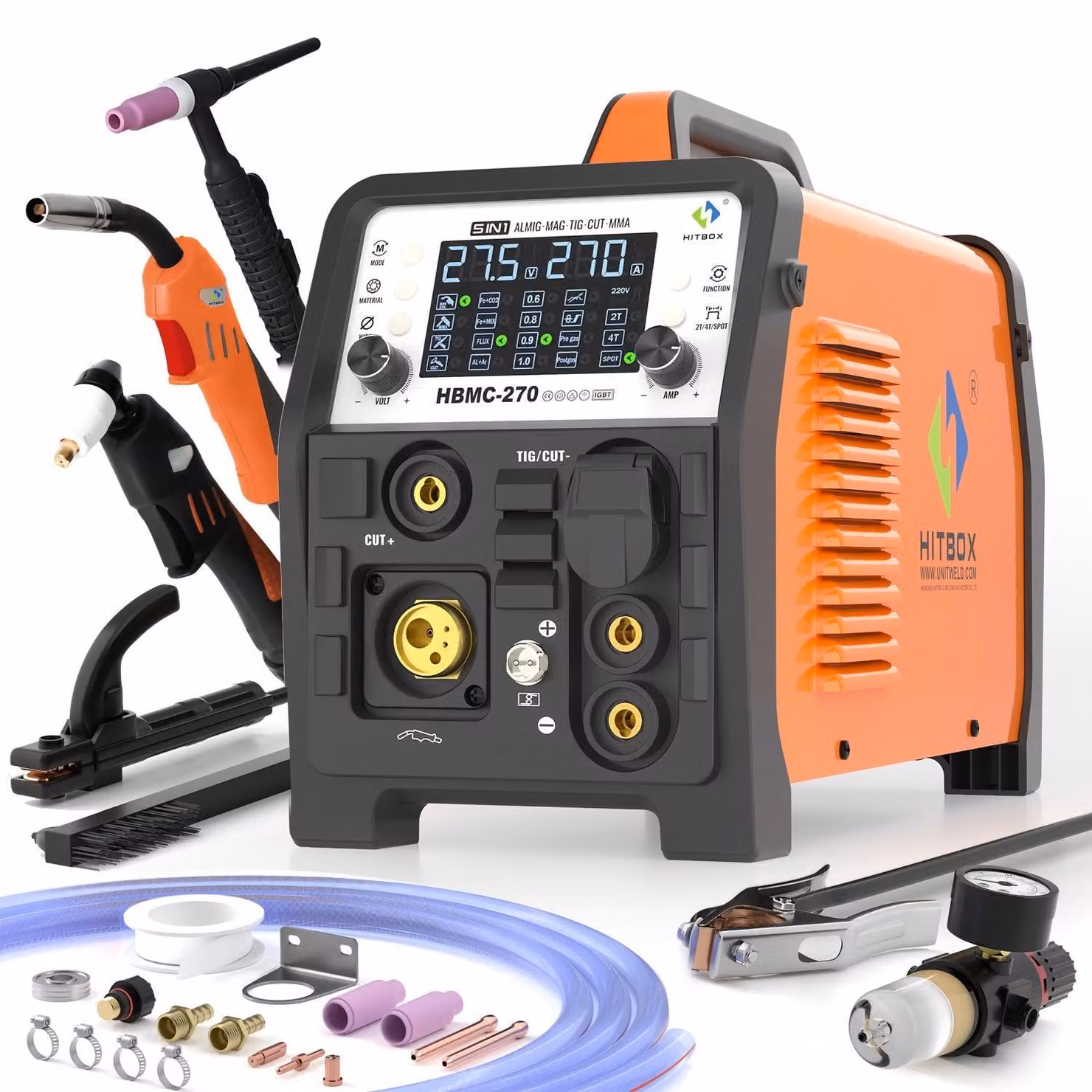 Apparecchio multifunzione 6-in-1 – 250A 220V – Adatto per saldatura con gas e senza gas – Tagliatrice al plasma