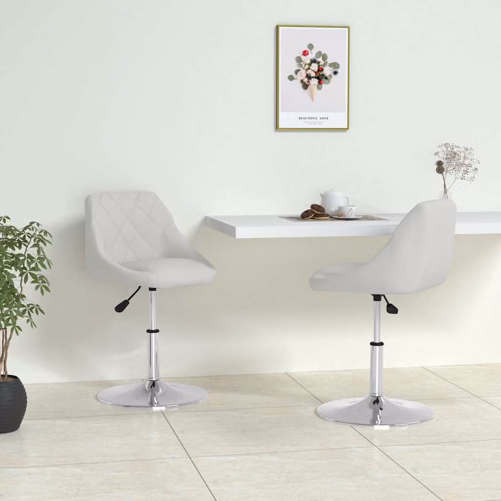 Set di 2 sedie da pranzo vidaXL in similpelle bianca con base girevole 360 gradi e design moderno