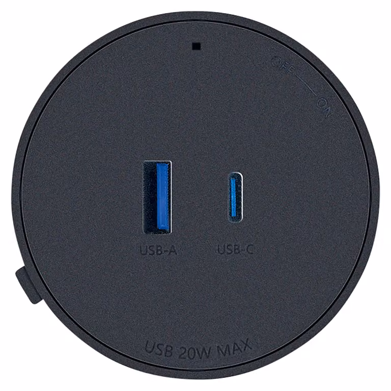 Adattatore di presa Schwaiger per power rail modulare 1x USB-C + A max. 20W nero