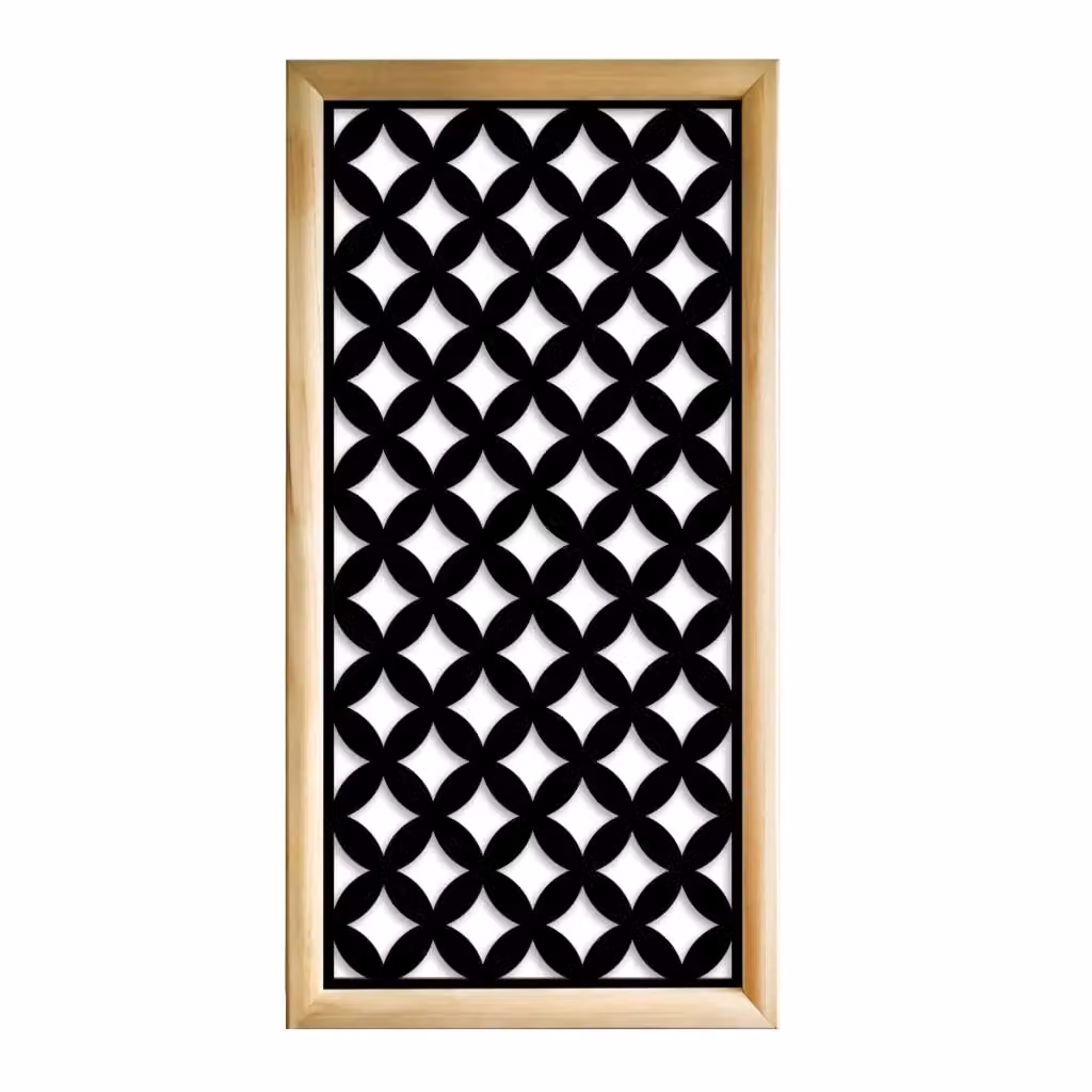 Moduli Decorativi Rombi Signorbit in Legno e PVC, Colore Nero, L 73 cm x H 64 cm x P 6,4 cm