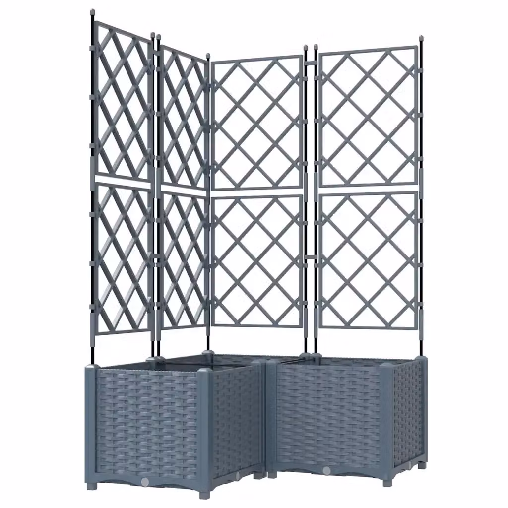 Set di 3 vasi da giardino vidaXL in plastica grigio chiaro L/P/H: 80 x 80 x 143 cm – 2
