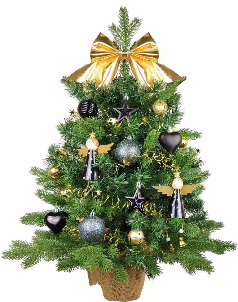 Albero di Natale artificiale decorato CIELO NOTTURNO 60 cm con illuminazione a LED IN VASO