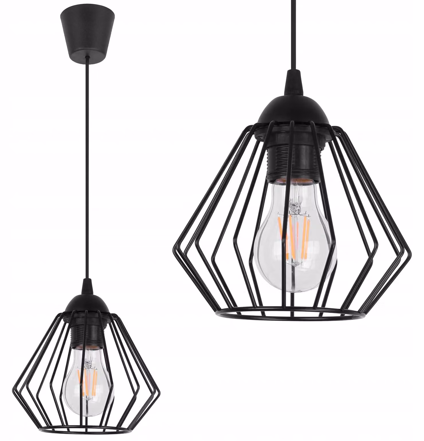 Lampada da soffitto Diamond Loft Edison Retro