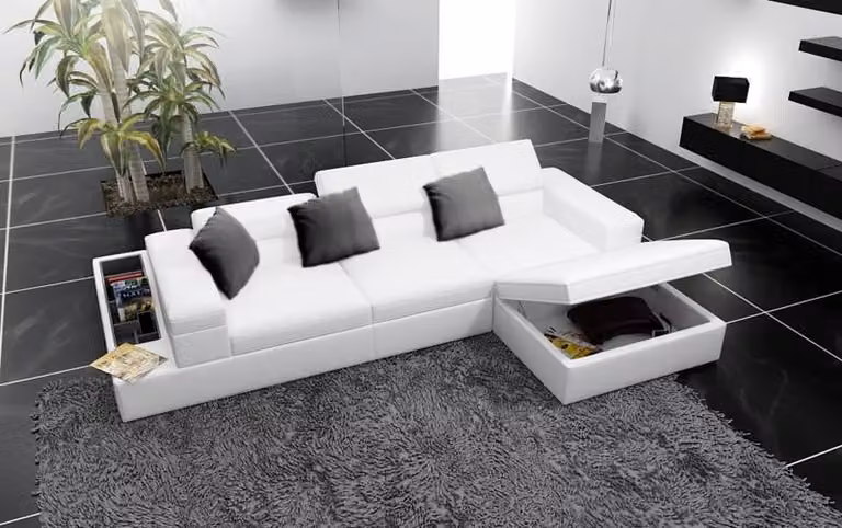 Eck Sofa Polster Couch Sitz Ecke Leder Sofa L-Form Wohnlandschaft Ledersofa