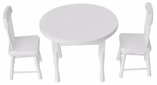 Set di miniature in legno – Tavolo e sedie – Scala 1:12 – Adatto ai bambini – Ideale per i più piccoli