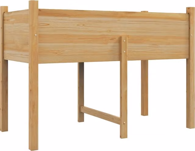 Orto rialzato Outsunny in legno di abete marrone con sacca in tessuto non tessuto e 2 fori di drenaggio, L: 115 cm, P: 55 cm, H: 80 cm