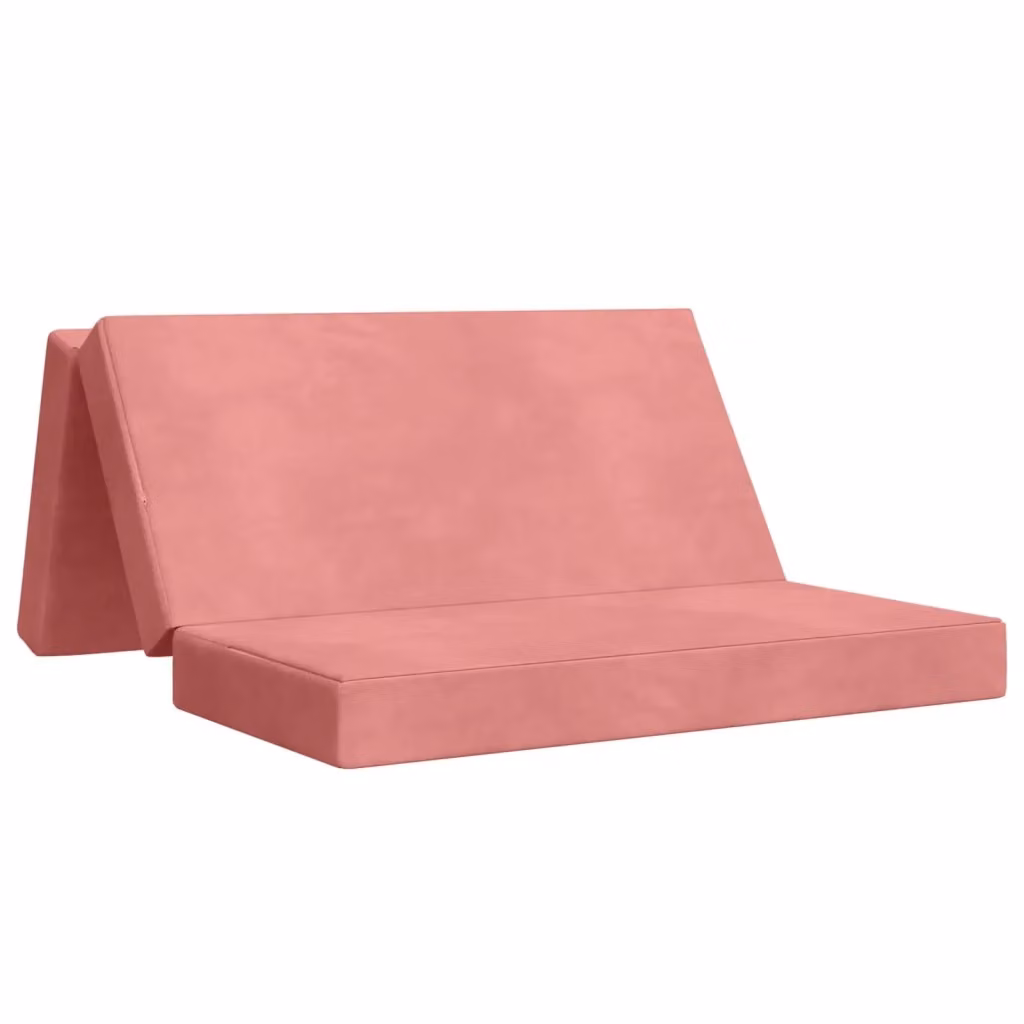 Divano Letto Pieghevole Moderno vidaXL in Velluto Rosa L: 120 cm, P: 67 cm, H: 45 cm – 2