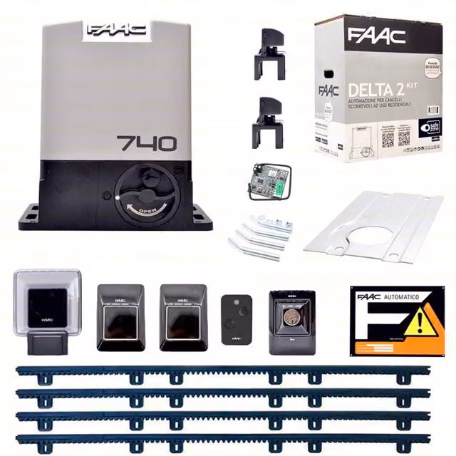 FAAC KIT DELTA 2 AUTOMAZIONE CANCELLO SCORREVOLE 4 MT CREMAGLIERA NYLON