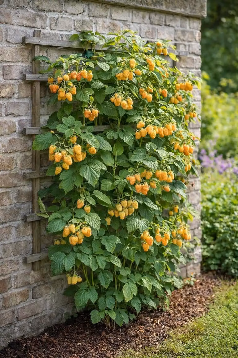 Lampone giallo Golden Bliss, altezza 60-70 cm – Rubus idaeus, varietà di lampone resistente al freddo, ideale per giardino, balcone e terrazzo