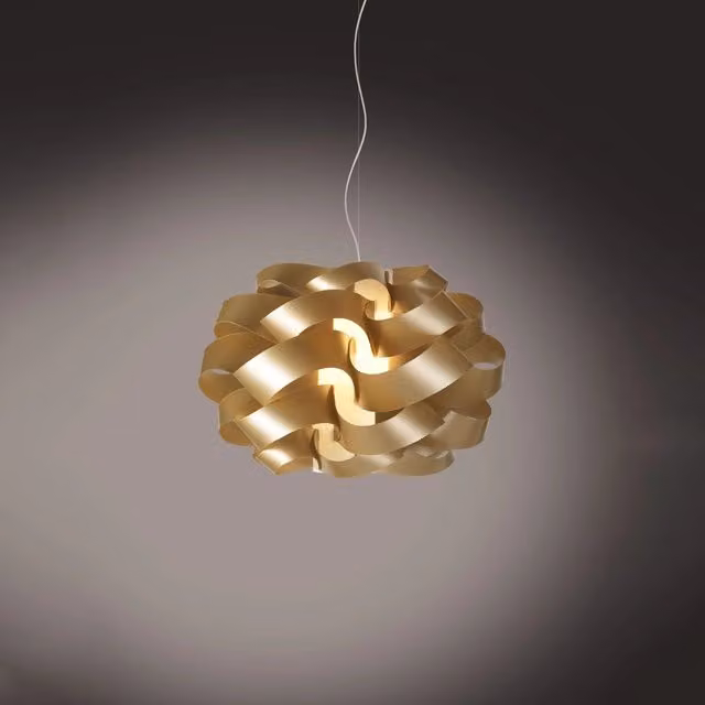 Lampada a sospensione moderna Cloud Polilux Linea Zero in metallo oro e cromo con 1 luce E14 – 1