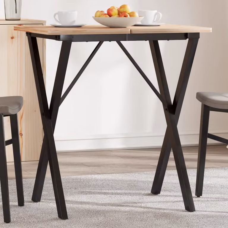 vidaXL Gambe per Tavolo da Pranzo a X in Metallo Verniciato Nero Stile Industriale L/P/H: 60 x 50 x 73 cm