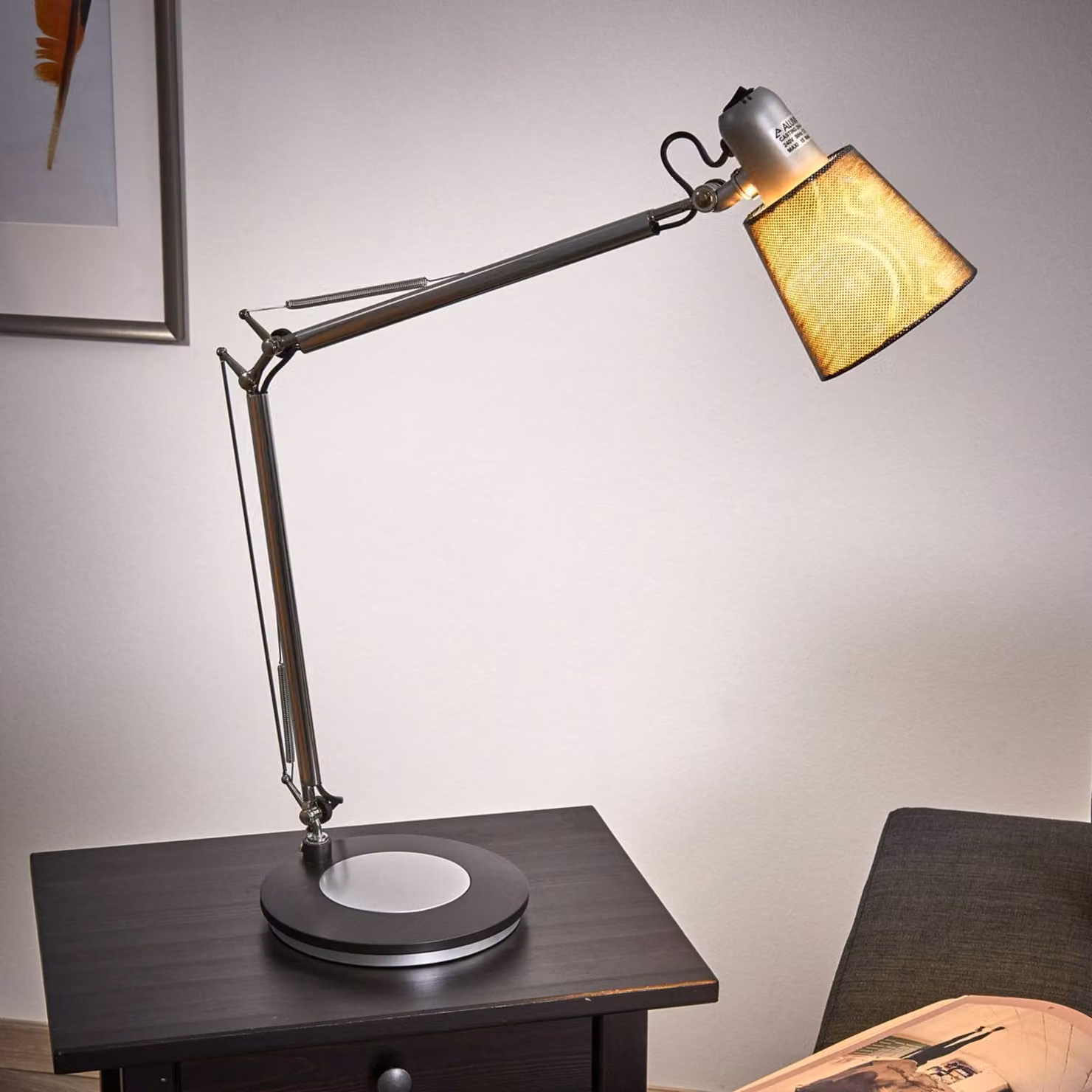 Aluminor Lampada da scrivania CASTING, Alluminio / Grigio / Zincato, Soggiorno / Sala da pranzo, Metallo, Moderno, Lampada da tavolo