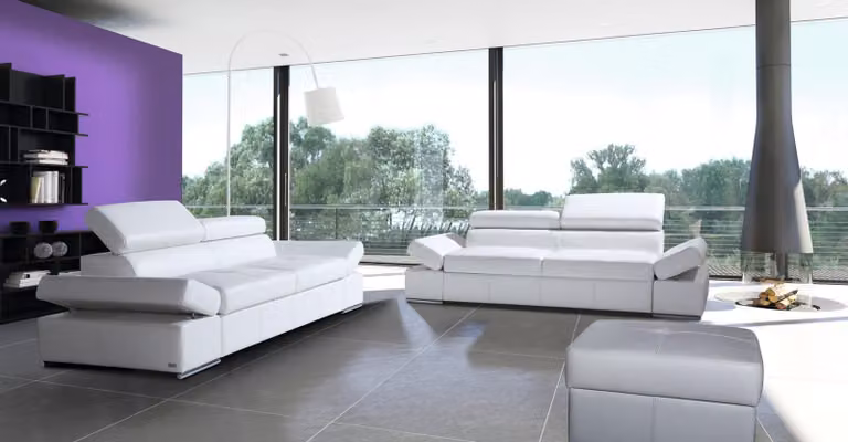 Bettfunktion 2,5 Sitzer Couch Design Polster Modern 100% Italienisches Leder