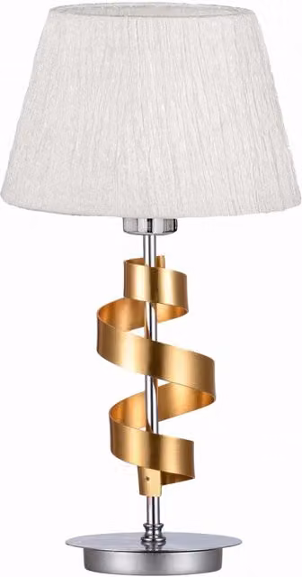 Lampada da tavolo Candellux Denis cromata e bianca con attacco E27, Altezza: 46 cm – 1