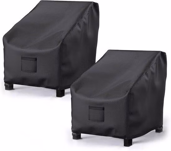 Coperture protettive per sedie da giardino - Impermeabili - Traspiranti - 97x79x74 cm - nere