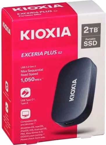KIOXIA EXCERIA PLUS G2 2000GB Portat. SSD USB 3.2 Gen2 Type C