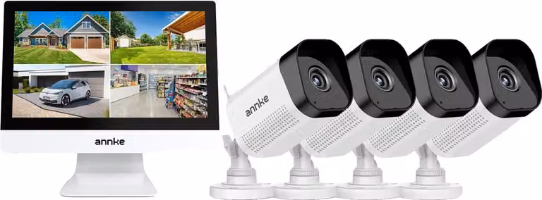 Telecamera di sicurezza, risoluzione 8MP, visione notturna fino a 100 piedi, 4PCS 5MP telecamere