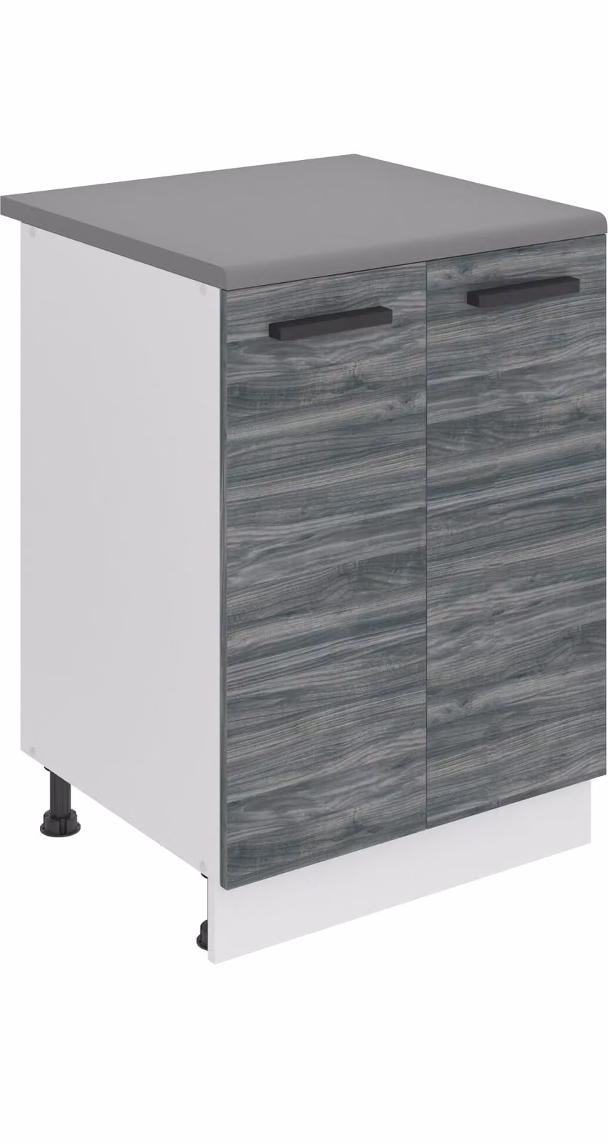Base da cucina Belini, base da cucina larga 60 cm. SD2 Base per cucina con piano di lavoro. Mobile da cucina a 2 ante, Glamour Wood