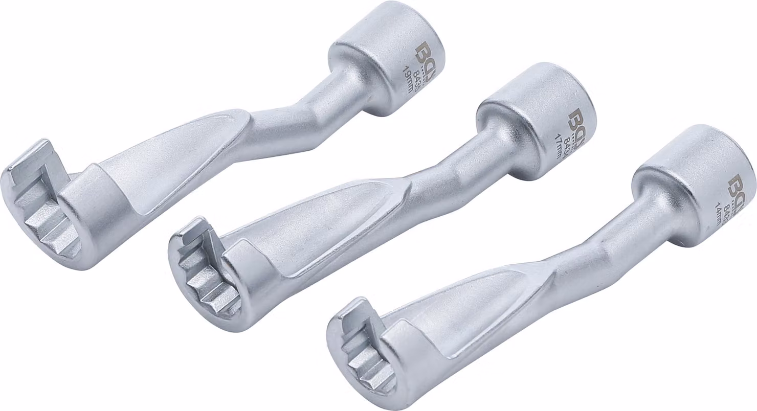 BGS Set di chiavi per cavi con attacco quadro aperto 12,5 mm (1/2") SW 14 - 17 - 19 mm - 8450