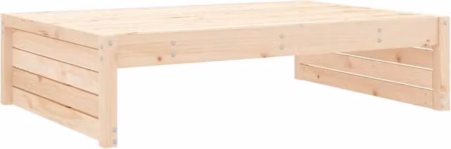 Poggiapiedi da giardino rettangolare in legno massello di pino beige L: 120 cm, P: 80 cm