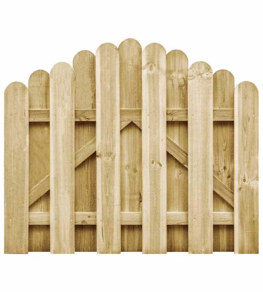 vidaXL Cancello da Giardino in Legno - Verde - 100x75 cm