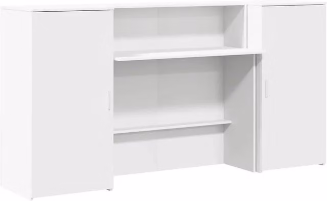 Banco Reception | Scrivania | Tavolo da Ufficio Bianco 200x50x103,5 cm in Legno Multistrato