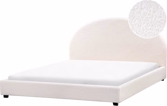Letto ad acqua BELIANI in bouclé bianco con design retrò e minimalista L/P: 180 x 200 cm