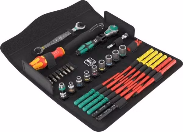 Set di utensili Wera Kraftform Kompakt da 45 pezzi con inserti in schiuma Drive 1/4 pollici, multicolore