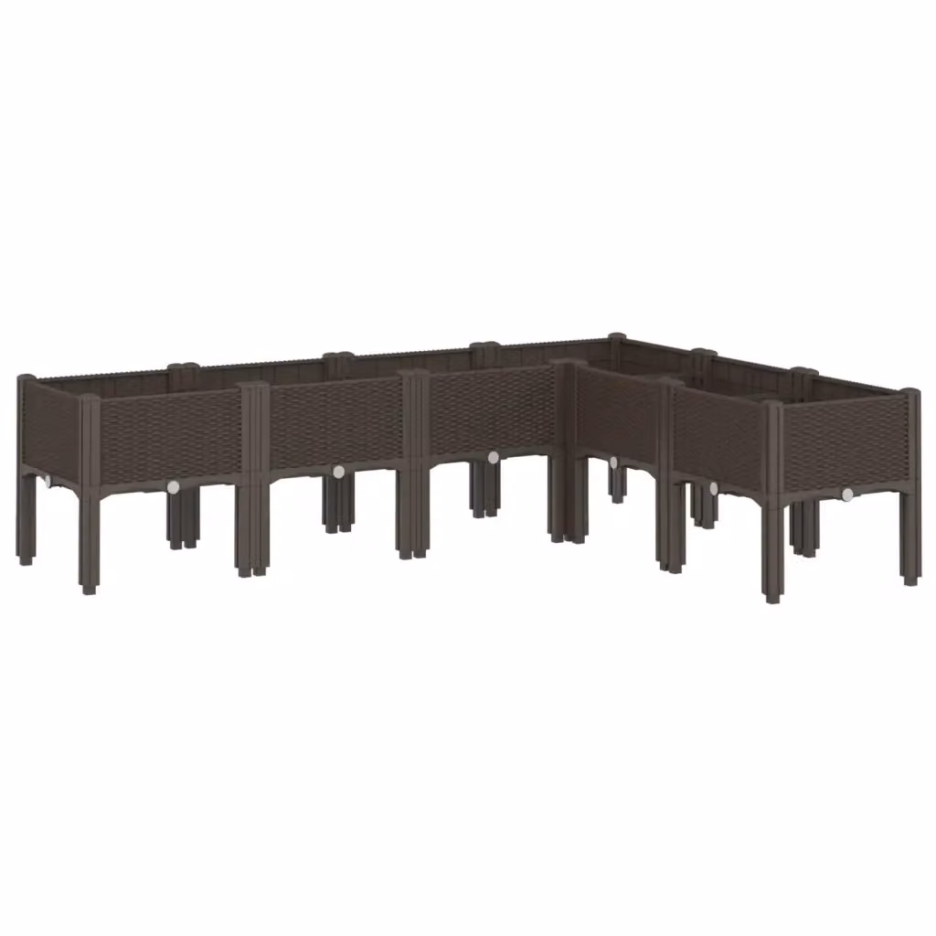 Fioriera da giardino Videx in plastica marrone con gambe L: 160 cm, P: 120 cm, H: 42 cm – 2