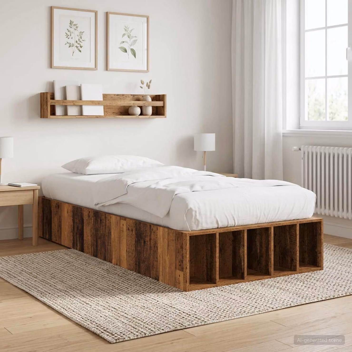 vidaXL Telaio del letto con contenitore in legno marrone L 80 x P 200 cm