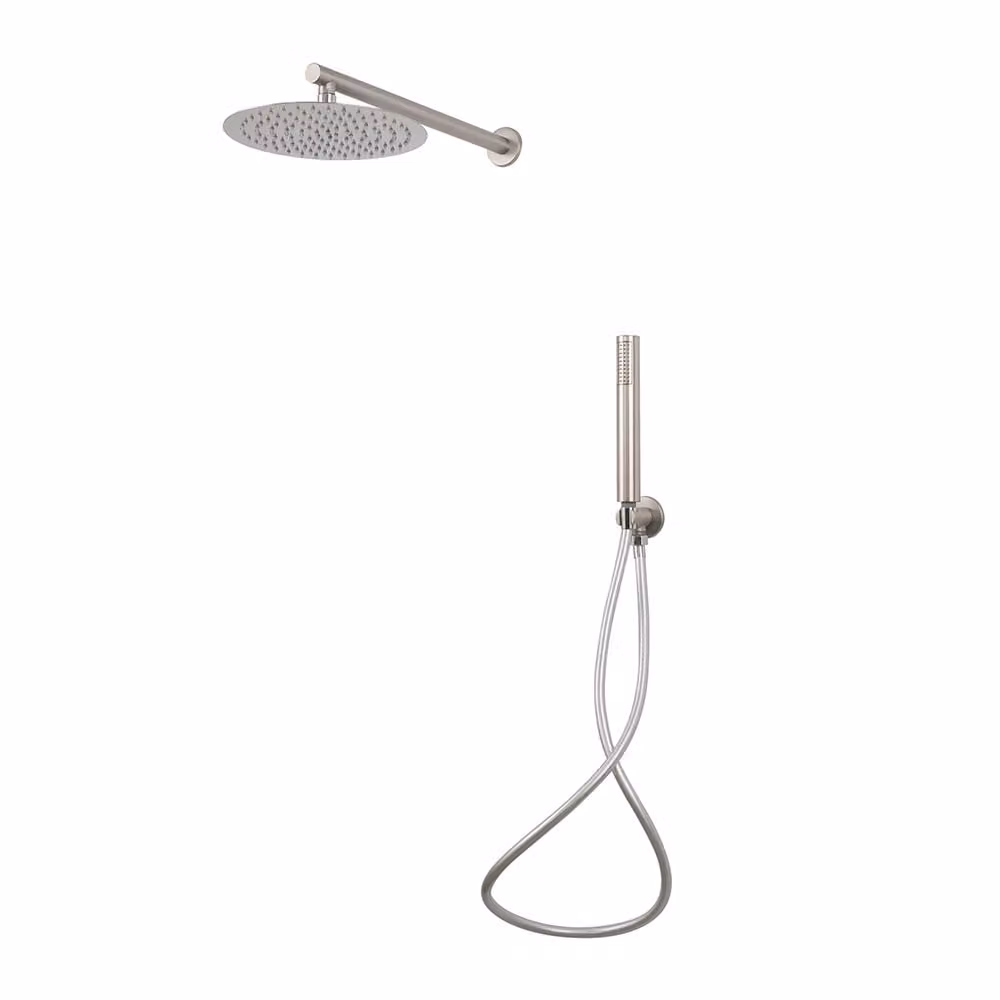 Set doccia completo di soffione tondo diametro 25 cm e set doccetta KZ-1005-2 PERU - Satinato