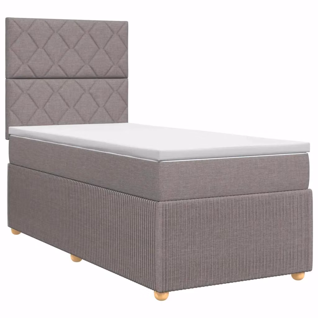 Letto box spring con materasso ibrido vidaXL in tessuto beige e grigio L/P: 90 x 200 cm – 2