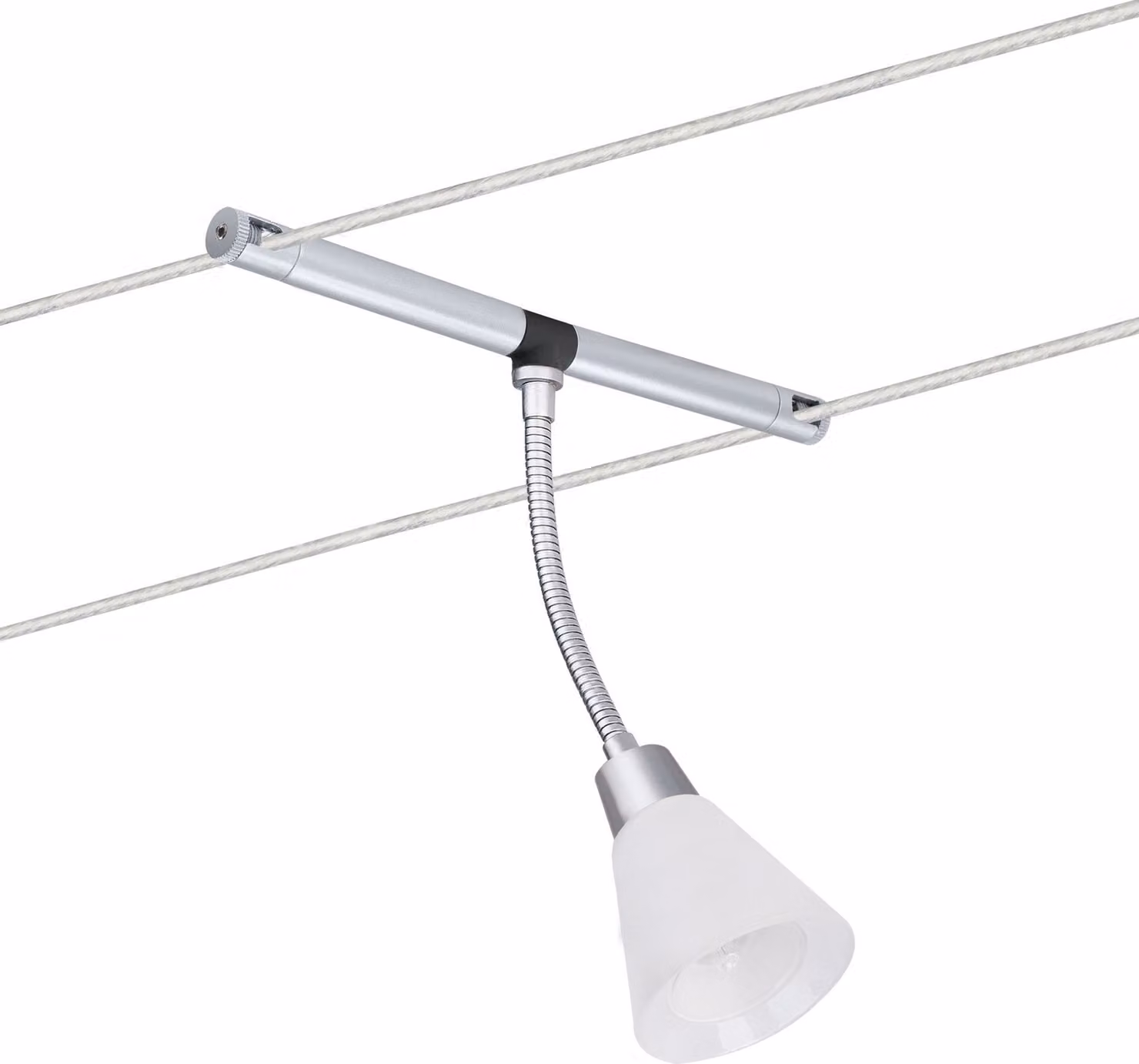 WiRa System 2Easy Spot Curcuma 5x20W GU4 cromo opaco/opale 12V metallo/vetro