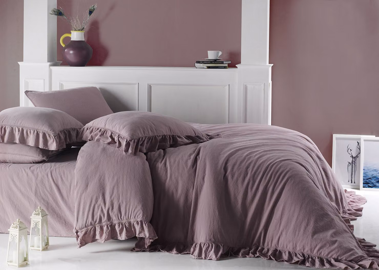 Biancheria da letto in cotone MAVIA PALE/160x200(P) LAVATO A PIETRA
