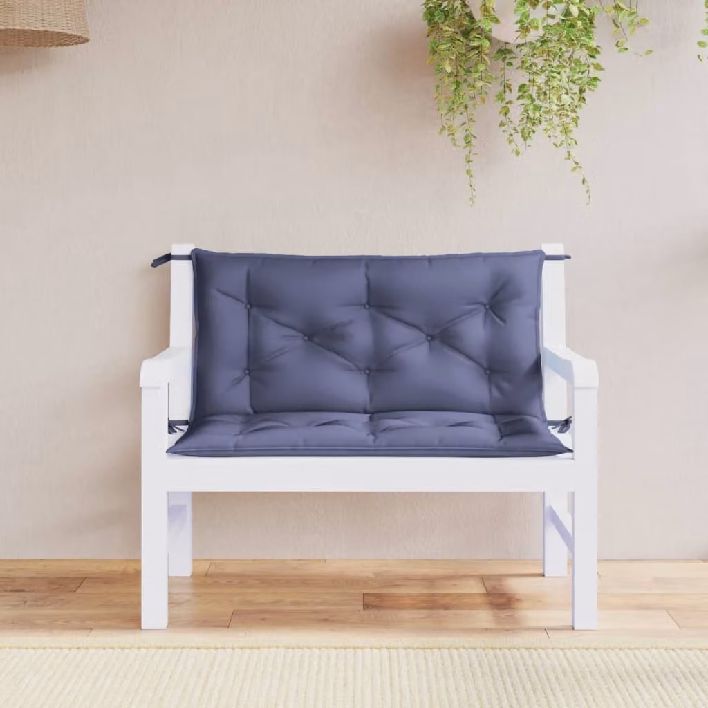 Set di 2 cuscini per panca vidaXL in tessuto Oxford blu, impermeabili e traspiranti, L 100 cm x P 50 cm x H 7 cm